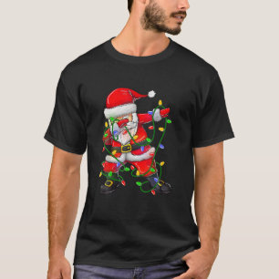 Camiseta Santa haciendo dab para niños y niñas Luces de árb