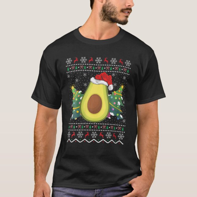 Camiseta Santa Hat Aguacate Navidades feos Sweet Fruit Lov (Anverso)