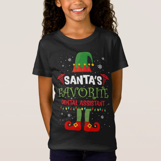 Camiseta Santa Hat Ayudante dental favorito de Santa (Anverso)