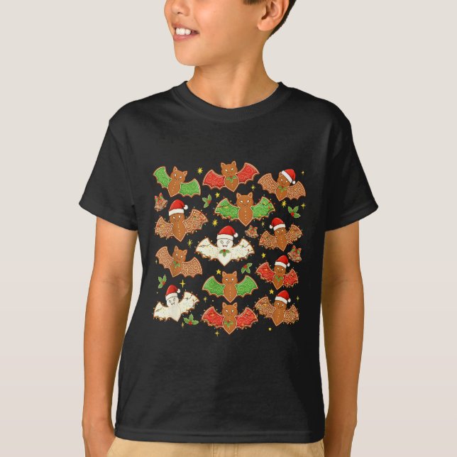 Camiseta Santa Hat Bat Soky Christmas Gingerbread Bats Xmas (Anverso)
