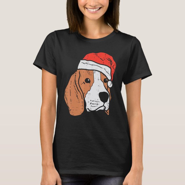 Camiseta Santa Hat Beagle Christmas Xmas Dog  Owner Men Wom (Anverso)