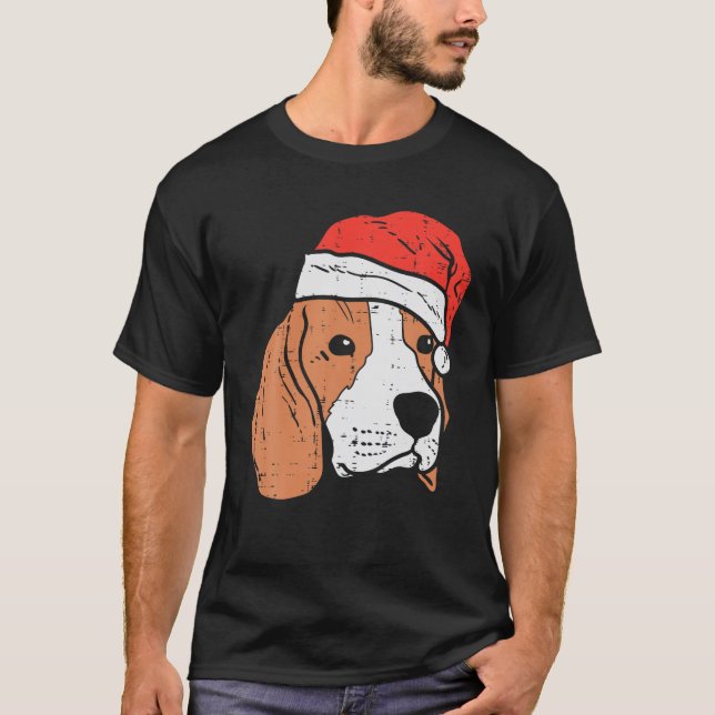 Camiseta Santa Hat Beagle Pajamas Navidades Xmas Pjs Perro  (Anverso)