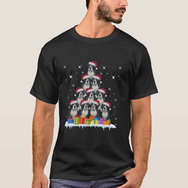 Camiseta Santa Hat Bernard Perro Amantes Hombres Mujeres Ni (Anverso)