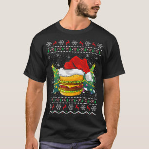 Camiseta Santa Hat Burger Lover Xmas Gigante Feo Burger Chr
