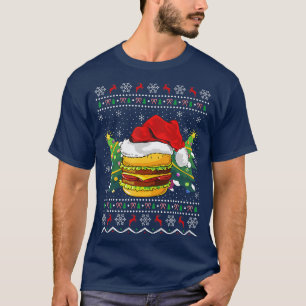 Camiseta Santa Hat Burger Lover Xmas Gigante Feo Burger Chr