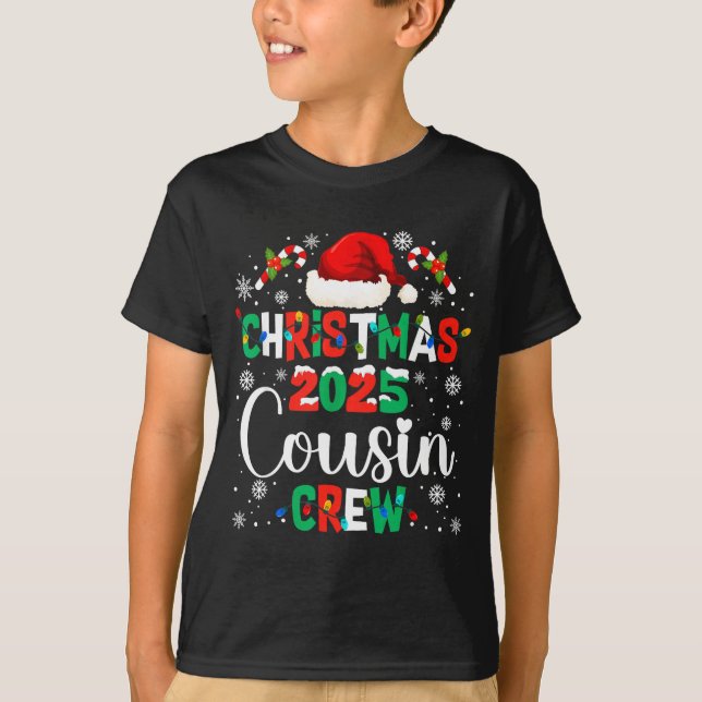 Camiseta Santa Hat Christmas 2025 Cousin Crew Xmas Matching (Anverso)