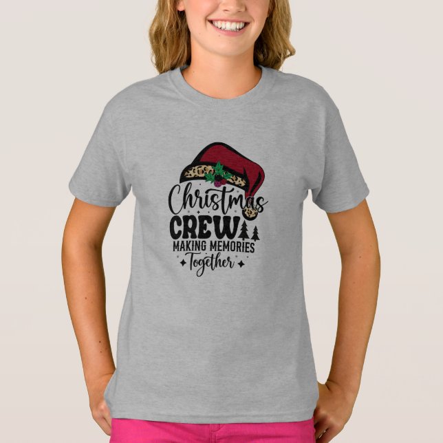 Camiseta Santa Hat Christmas Crew Matching Family (Anverso)