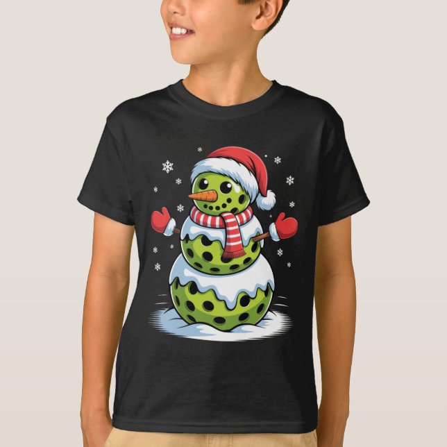 Camiseta Santa Hat Ckleball Snowman Christmas Men Women Kid (Anverso)