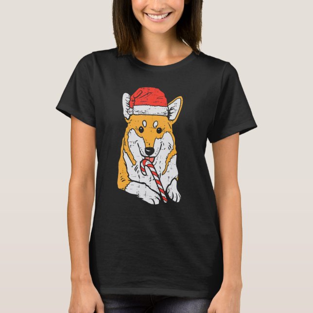 Camiseta Santa Hat Corgi Dog Christmas Xmas Men Women (Anverso)