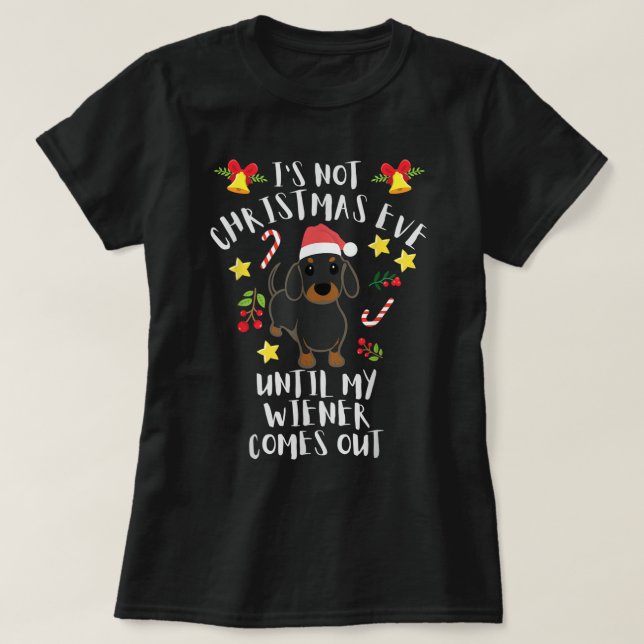 Camiseta Santa Hat Dachshund Wiener Doxie Christmas T-Shirt (Diseño del anverso)