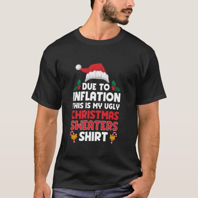 Camiseta Santa Hat debido a la inflación Navidades feos no (Anverso)