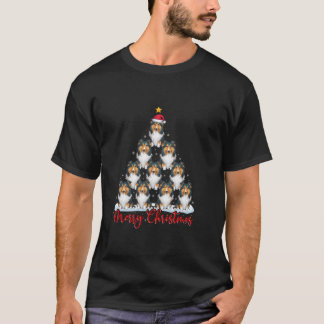 Camiseta Santa Hat Fea Navidad Shetland Sheepdog Dog Christ