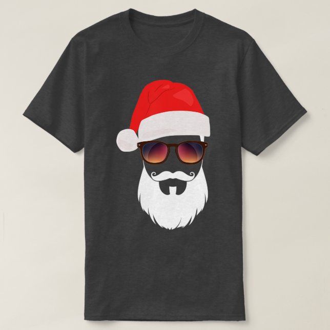 Camiseta Santa Hat gafas de sol barba Santa Presentidee 1 (Diseño del anverso)