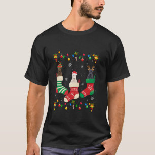Camiseta Santa Hat Gracioso Tres Escoceses Terrier Dog Chri