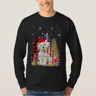 Camiseta Santa Hat ligero maltés búfalo atado leopardo navi
