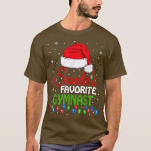 Camiseta Santa Hat luces favoritas de gimnasta