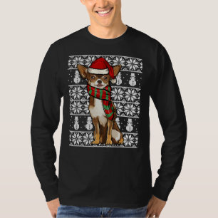 Camiseta Santa Hat Navidad Brown Chihuahua Feo