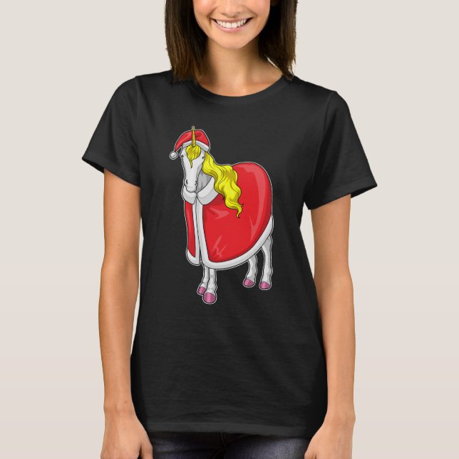 Camiseta Santa hat, Navidad de Unicornio (Anverso)