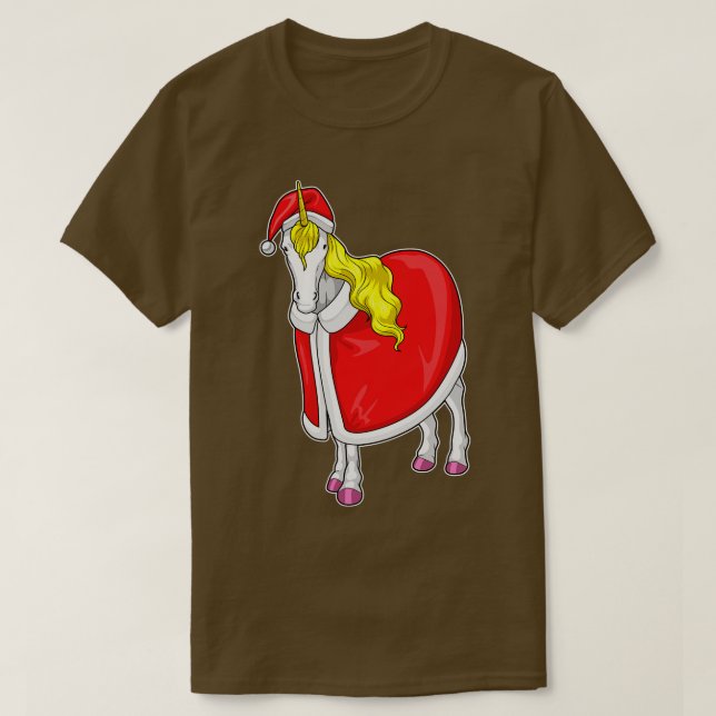 Camiseta Santa hat, Navidad de Unicornio (Diseño del anverso)