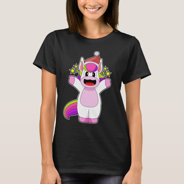 Camiseta Santa hat, Navidad de Unicornio (Anverso)
