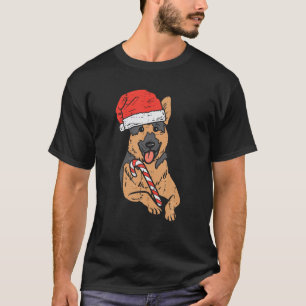 Camiseta Santa Hat Navidades alemanes del perro pastor navi