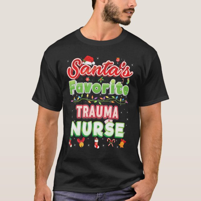 Camiseta Santa Hat Navidades de enfermeras de trauma favori (Anverso)