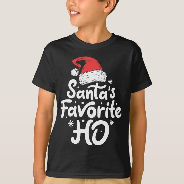 Camiseta Santa Hat Navidades favoritos de Ho Funny (Anverso)
