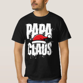 Camiseta Santa Hat Papa Claus White Text