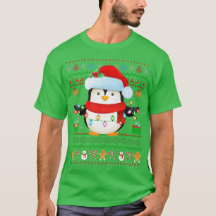 Camiseta Santa Hat Pingüino Bird Xmas enciende Ugly Penguin