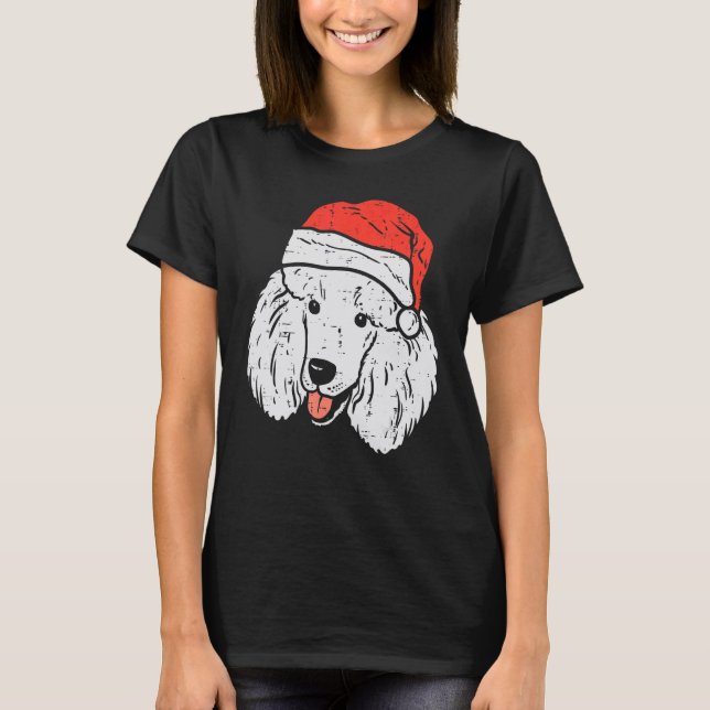Camiseta Santa Hat Poodle Christmas Xmas Dog  Owner Men Wom (Anverso)