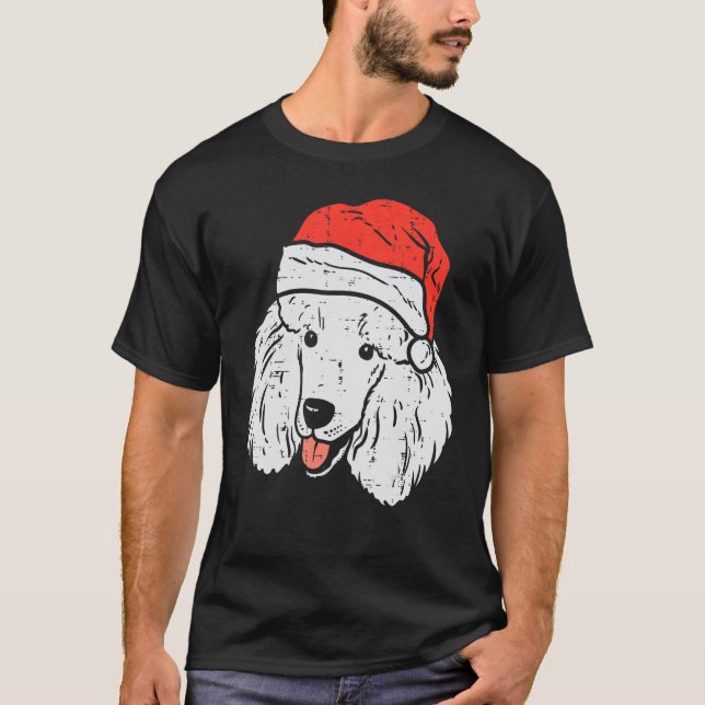 Camiseta Santa Hat Poodle Christmas Xmas Dog  Owner Men Wom (Anverso)