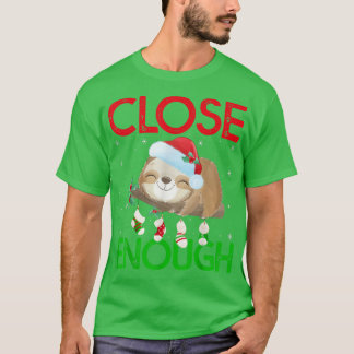 Camiseta Santa Hat Sloth Xmas Luces cerró suficiente esloga