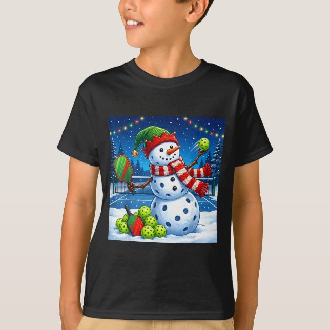 Camiseta Santa Hat Snowman Xmas Funny Ckleball Christmas  (Anverso)