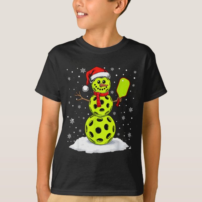 Camiseta Santa Hat Snowman Xmas Funny Ckleball Lover Christ (Anverso)