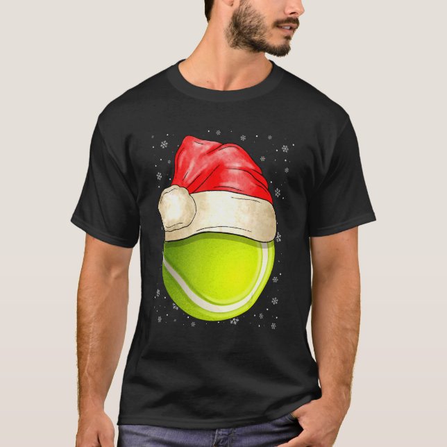 Camiseta Santa Hat Tennis Christmas Cute Sport  Ugly Xmas (Anverso)