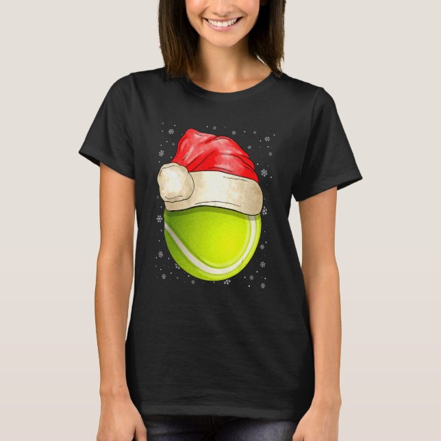 Camiseta Santa Hat Tennis Christmas Cute Sport  Ugly Xmas (Anverso)
