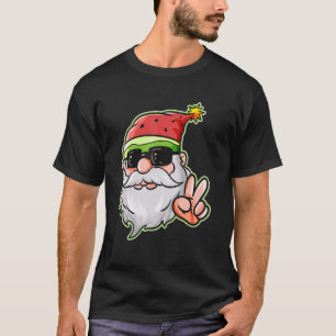 Camiseta Santa Hat Watermelon Victoria Rótulo Cristales de