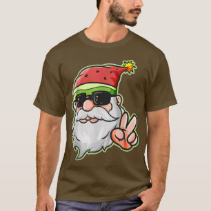 Camiseta Santa Hat Watermelon Victoria Rótulo Cristales de