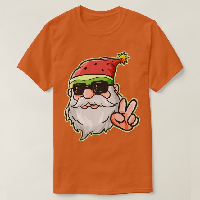 Camiseta Santa Hat Watermelon Victoria Rótulo Cristales de  (Diseño del anverso)