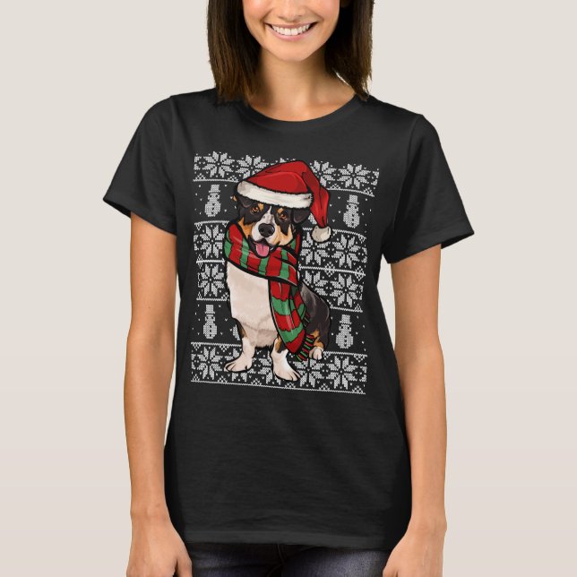Camiseta Santa Hat Xmas Cardigan Welsh Corgi Navidades feos (Anverso)