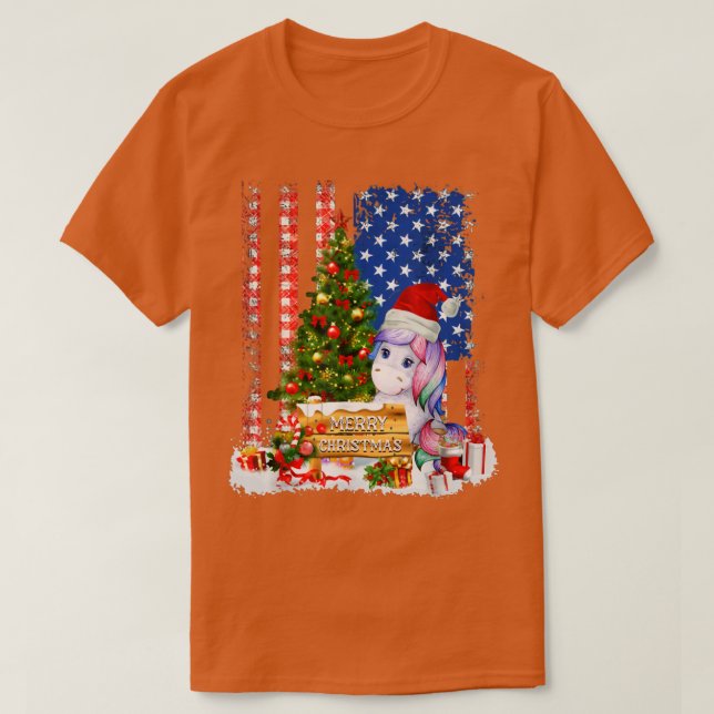 Camiseta Santa Hat y navidad unicornio (Diseño del anverso)