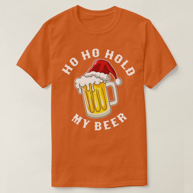 Camiseta Santa Ho Ho aguanta a mi cerveza Navidades diverti (Diseño del anverso)