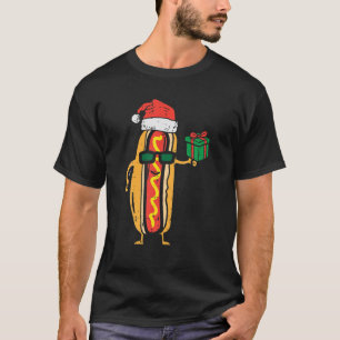 Camiseta Santa Hotdog Funny Xmas Pjs Navidades de comida Pa