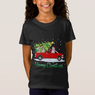 Camiseta Santa Husky montando Camión Rojo Feliz Navidad