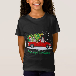 Camiseta Santa Husky montando Camión Rojo Feliz Navidad