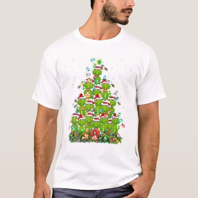 Camiseta Santa Iluminación de árbol de navidad (Anverso)