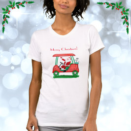 Camiseta Santa In Golf Cart Merry Christmas T-Shirt