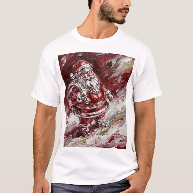 Camiseta Santa in Motion – Painterly Holiday Spirit (Anverso)