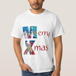 CAMISETA SANTA INSPIRADA JUGANDO VIOLIN XMAS MONOGRAM