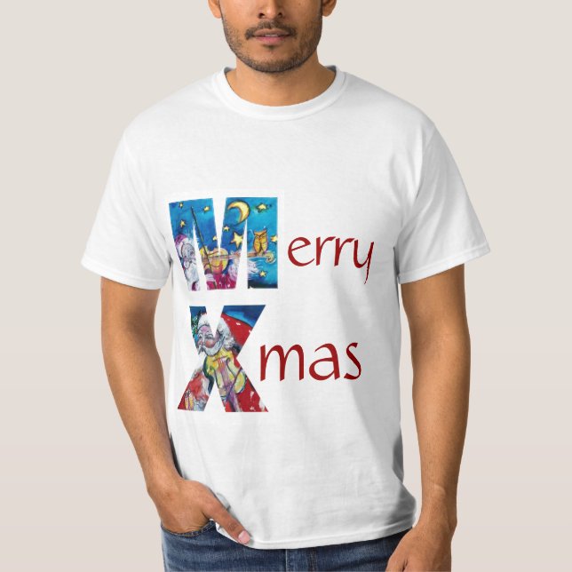 CAMISETA SANTA INSPIRADA JUGANDO VIOLIN XMAS MONOGRAM (Anverso)